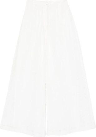 Forte_Forte Wide Broeken - Dames - Wijde Broeken - Wit - M - Broeken
