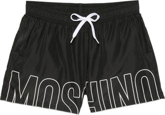 Moschino Bold Lettering Contrast Drawstring Swim Shorts