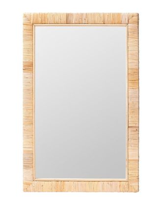 Baxton Studio Lankston Bohemian Rattan Rectangle Accent Wall Mirror
