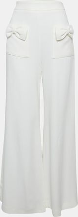 Elisabetta Franchi Crepe Bow Detail Flared Trousers