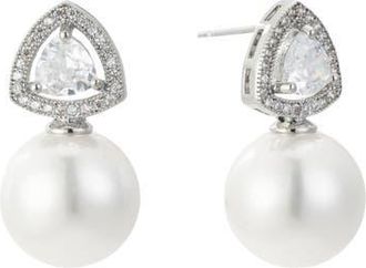 Untamed Petals Legacy Pearl Drop Earrings in Silver at Nordstrom