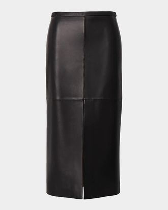 Rag & Bone Bessie Leather Midi Skirt