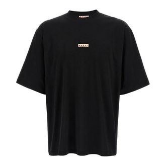 Marni Logo Patch T-Shirt - Heren - Tops - Zwart - Maat: 2XL Katoen