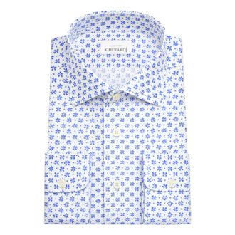 Alessandro Gherardi Shirts - Heren - Casual Overhemden - Blauw - 3XL - Katoen - Overhemden