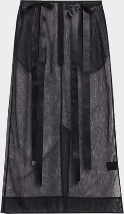 Simone Rocha Ribbon Bow Sheer Pencil Skirt