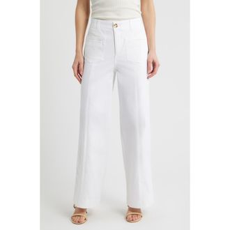 Wit & Wisdom Skyrise Patch Pocket Wide Leg Pants in White at Nordstrom, Size 12P