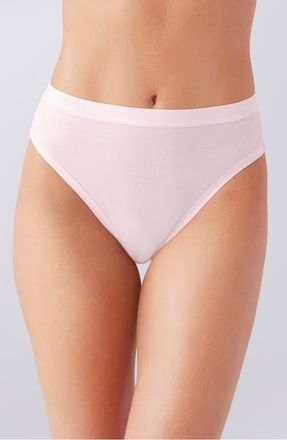 Wacoal Understated Cotton Blend High Leg Briefs in Cradle Pink at Nordstrom, Size Xx-Large