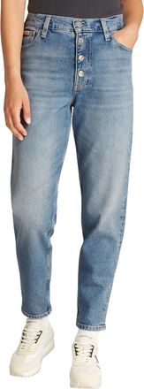 Calvin Klein Womens Tapered Fit Mom Jeans, Blue (Denim Light), 28W/27L