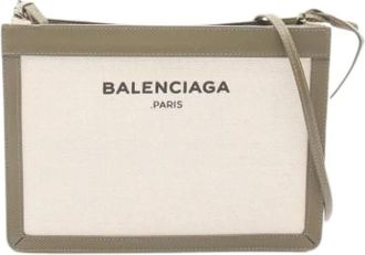 Balenciaga Pre-owned Cross Body Bags, female, White, Size: ONE SIZE Pre-owned Canvas Pochette