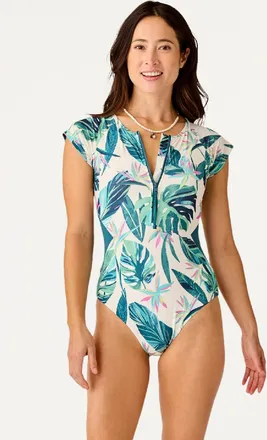 Carve Designs Womens All Day One-Piece Swimsuit Green L Tall