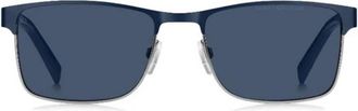 Tommy Hilfiger Blue Rectangular Mens Sunglasses TH 2040/S 0KU0/KU 56