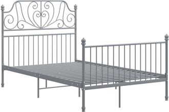 vidaXL Estructura de cama sin colchón metal gris 120x200 cm vidaXL