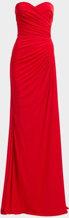 Elie Saab Strapless Draped Trumpet Gown