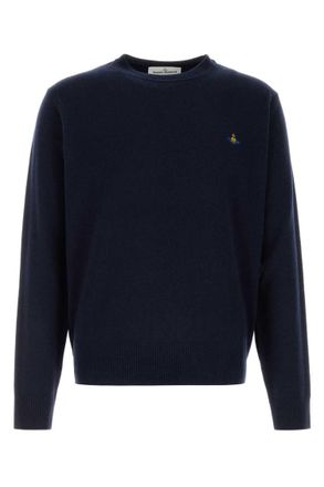 Vivienne Westwood Navy Blue Logo Sweaters