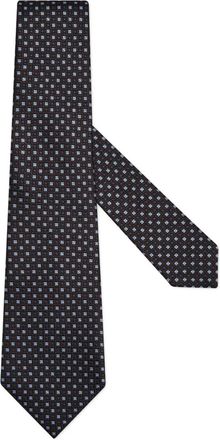 Ermenegildo Zegna geometric-pattern silk tie - men - Silk - One Size - Brown