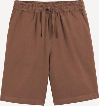 La Redoute Collections Bermuda met elastische taille van katoen en linnen