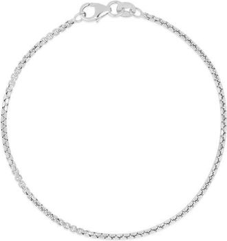 Bony Levy 14K Round Box Chain Bracelet in 14K White Gold at Nordstrom, Size 7