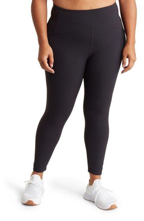 Zella Studio Luxe High Waist Pocket Leggings in Black at Nordstrom, Size 1X