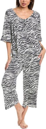 Ellen Tracy 2pc Off-The-Shoulder Top & Wide Leg Pajama Set