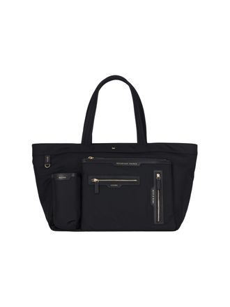 Anya Hindmarch Black Multi-Pocket Nylon Zip Tote Bag