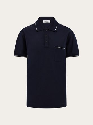 Ferragamo Men Gancini polo shirt Blue