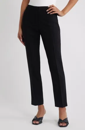 Open Edit Icon Twill High Waist Cigarette Pants in Black at Nordstrom, Size 10