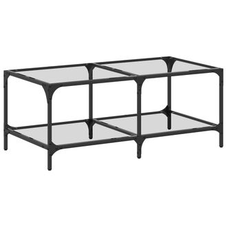 vidaXL Mesa De Centro Superficie De Vidrio Acero 98,5x50x40 Cm Vidaxl