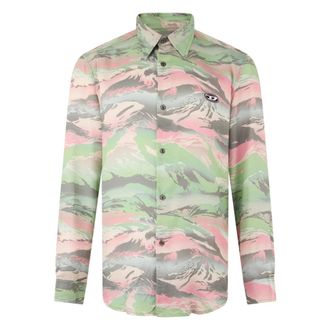 Diesel Elegante veelzijdige blouse met lange mouwen - Heren - Casual Overhemden - Veelkleurig - M - Overhemden