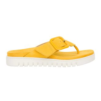 Vionic Uptown Marin Nubuck Womens Toe Post Sandals - Daffodil - Size:UK 4.5