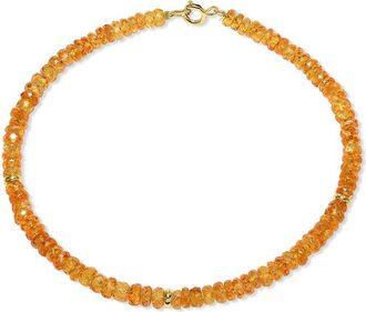Jewelmak 14K 28.00 Ct. Tw. Orange Sapphire Bracelet