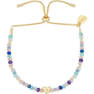 Estella Bartlett Ameli Pastel Stone Heart Bracelet in Gold at Nordstrom