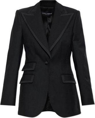 Dolce & Gabbana Wol Blazer Met Dubbele Split - Dames - Blazers - Zwart - L - Wol - Jassen