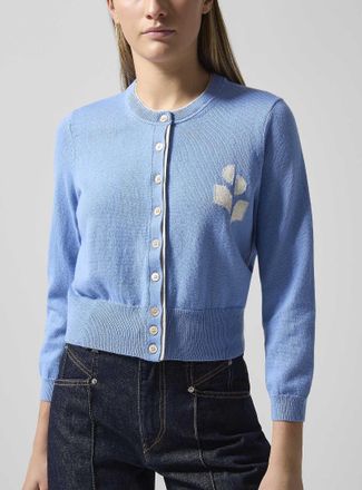 Isabel Marant Womens Lona two-tone wool-cotton blend cardigan