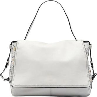 Bottega Veneta Pre-owned Shoulder Bags, female, White, Size: ONE SIZE Pre-owned Woven Lambskin Shoulder Bag