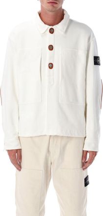 Stone Island Beige Classic Collar Logo Jacket