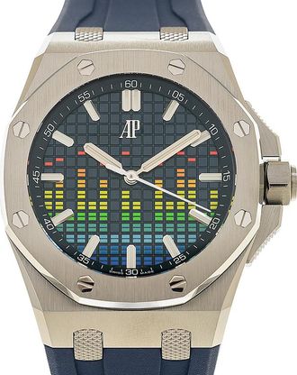 Audemars Piguet Royal Oak Offshore SELFWINDING - MUSIC EDITION Automatic Blue Dial Mens Watch 15600TI.OO.A343CA.01