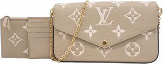 Louis Vuitton Cream Tourterelle Chain/Shoulder Wallet (Pre-Owned)