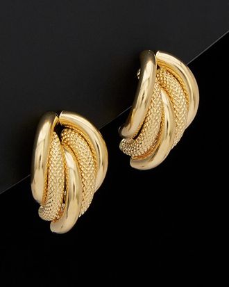 Italian Gold, Inc 18K Italian Gold Fancy Polished & Textured Half Hoop Earrings