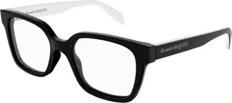 Alexander McQueen Mens Black Square Eyeglass Frames AM0358O 003