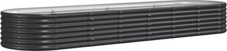 vidaXL Garden Raised Bed Galvanised Steel 296x80x36 cm Anthracite Vidaxl