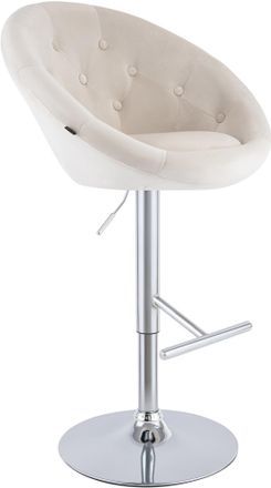 Clp Taburete De Bar London De Terciopelo Crema Cromado
