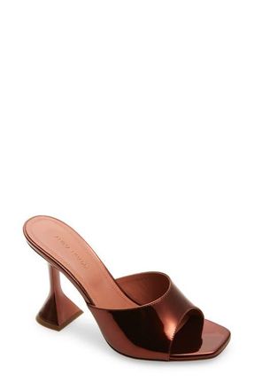 Amina Muaddi Lupita Metallic Slide Sandal in Mirror Brown at Nordstrom, Size 11Us