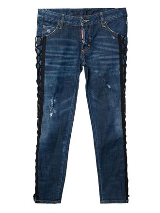 Dsquared2 pre-owned lace-detail jeans - Blue