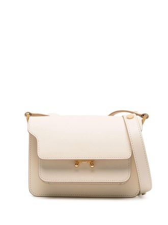 Marni Trunk leren crossbodytas - Beige