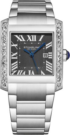 St&uuml;hrling &Eacute;lan 4088 Womens Quartz 38mm - Black & Silver Stainless Steel - One Size