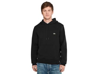 Lacoste Cotton Fleece Hoodie Mens Sweatshirt Black : 7 (2XL)