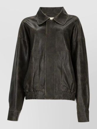 Alysi leather bomber jacket