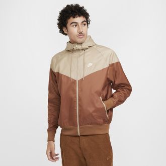 Nike Mens Nike Sportswear Windrunner Hooded Jacket in Brown | DA0001-281
