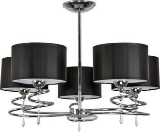 OEM L&aacute;mpara De Techo Cromada Con Cristales, Pantalla Negra, Queen Negro 12-630