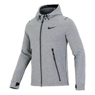 Nike Pro Therma-FIT Full-length zipper Cardigan Knit Training Hooded Jacket Gray DD1879-068